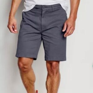 Orvis Angler Blue Chino Men’s 9” Inseam Button Fly Cotton Blend Shorts - 32